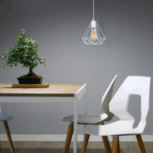 LUMINARIO COLGANTE TIPO DIAMANTE BLANCO