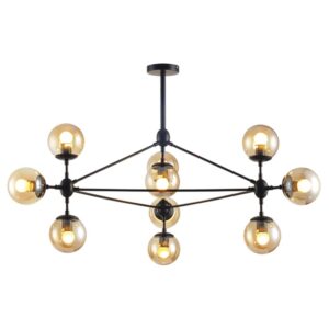 LUMINARIO COLGANTE PARA TECHO CANDIL 10L NEGRO