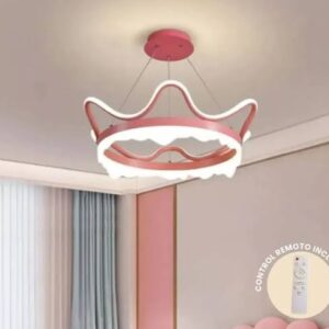 CANDIL DE LED COLGANTE MODERNO TIPO CORONA ROSA