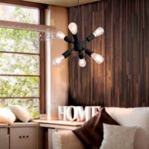 LUMINARIA TECHO 6L NEGRO