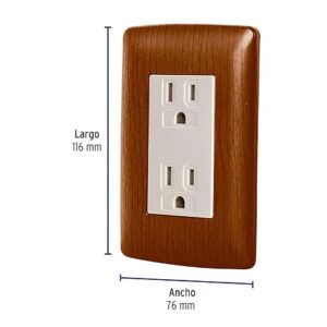 CONTACTO DUPLEX TERMINADO MADERA