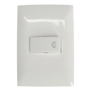 PLACA Y BOTÓN TIMBRE PLÁSTICO BLANCO