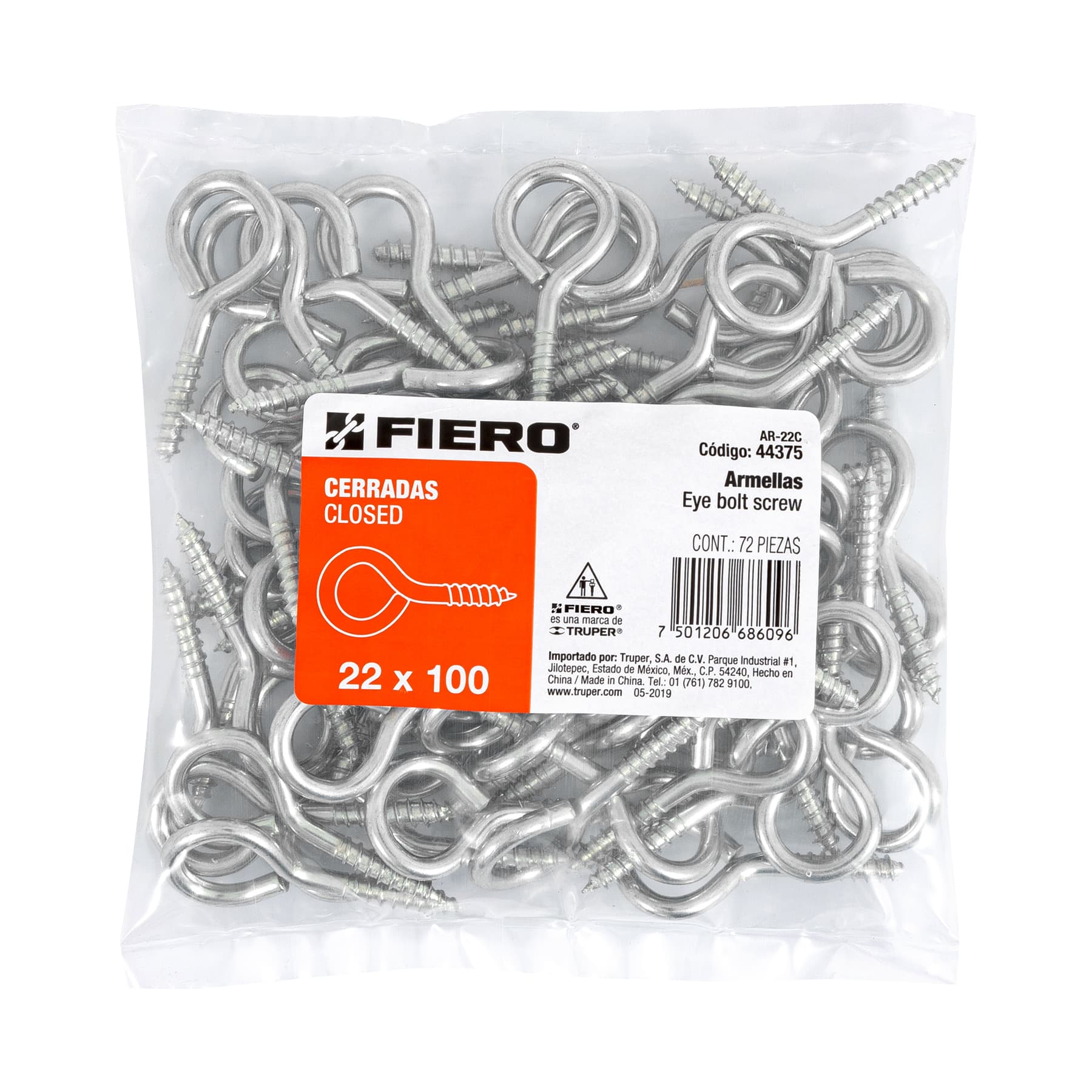 EMPQUE DE 72 ARMELLAS 22X100 MM