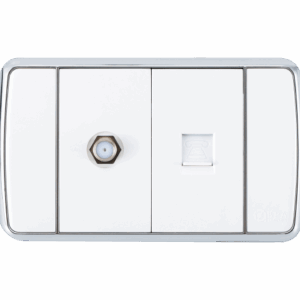 CONECTOR PARA TV/TELEFONO BLANCO PLATA