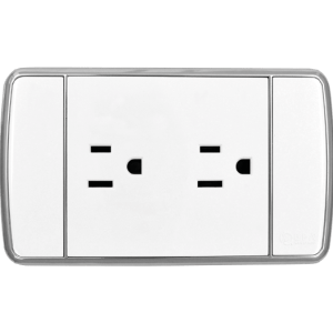 CONTACTO DUPLEX BLANCO PLATA