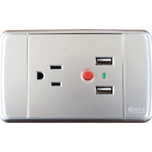 CONTACTO CON 2 ENTRADAS USB PLATA