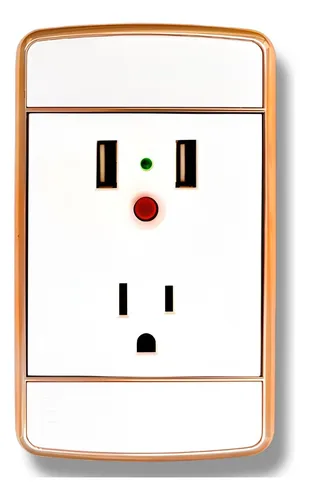 CONTACTO CON 2 ENTRADAS USB BLANCO CON DORADO