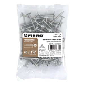 BOLSA CON 100 PIJAS CABEZA DE CRUZ P/BROCA 1 1/2"