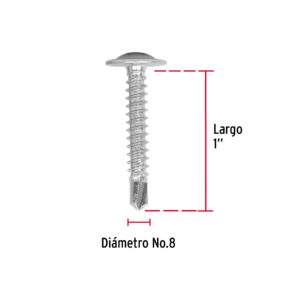 BOLSA CON 100 PIJAS CABEZA CRUZ, P/ DE BROCA 1″