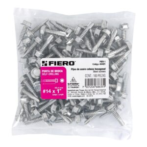 BOLSA CON 100 PIJAS CABEZA HEXAGONAL P/BROCA 1"