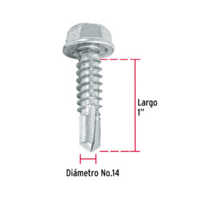 BOLSA CON 100 PIJAS CABEZA HEXAGONAL P/BROCA 1″