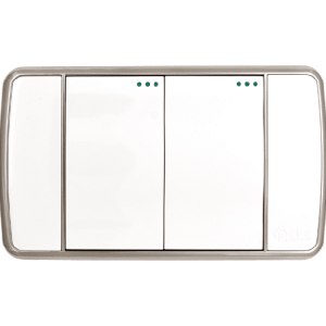 APAGADOR DOBLE EN ESCALERA BLANCO PLATA