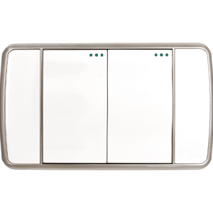 APAGADOR DOBLE EN ESCALERA BLANCO PLATA