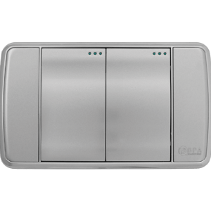 APAGADOR DOBLE SENCILLO PLATA