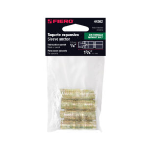 EMPAQUE DE 4 TAQUETES EXPANSIVOS DE 1/4"