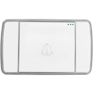 BOTON TIMBRE BLANCO PLATA