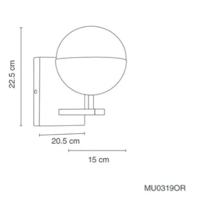 LUMINARIO PARA MURO LATON CON PANTALLA DE CRISTAL - Imagen 3