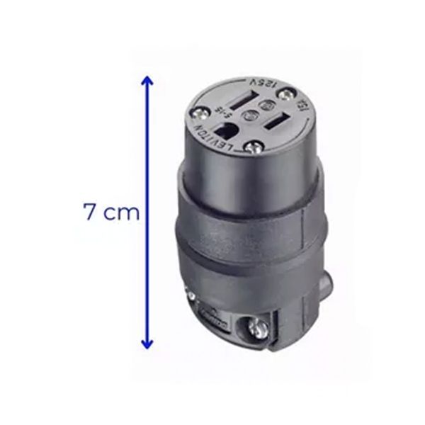 CONTACTO HEMBRA 3X15 125V NEGRO USO RUDO - Imagen 2